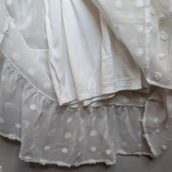 NWT BOOHOO Plus White Swiss  Polka Dot Ruffle Tiered Midi Dress Size 20 - Picture 8 of 13